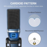 TONOR TC-777 USB Cardioid Condenser Microphone with Tripod Stand and Pop Filter for Podcasting and Streaming - Image 5