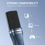 TONOR TC-777 USB Cardioid Condenser Microphone with Tripod Stand and Pop Filter for Podcasting and Streaming - Image 3