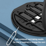 Multi-Functional USB Charging Adapter Cable Kit with Type-C to Lightning Converter Box, USB-A & Type-C to Micro USB/Type-C/Lightning Connectors, Data Transfer Support, SIM Card Storage, Eject Pin, and Built-in Phone Stand - Image 4