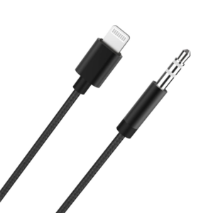 Lightning to 3.5mm AUX Cable 6.6ft Black Braided – Apple MFi Certified 3.5mm Headphone Jack Adapter Male Audio Cable