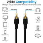 5 Meter Double Ended 3.5mm AUX Audio Cable Line Cord for iPod, MP3/MP4 Player, iPad, iPhone, Android Smartphone – Gold & Black - Image 4