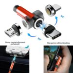 3-in-1 Magnetic Charging Cable with 360° & 180° Rotating Connectors for Phones – 3 Pack (3ft, 6ft, 10ft), 3A Fast Charging, Red - Image 4