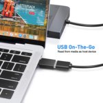 USB-C to USB 3.0 OTG Adapter – BorlterClamp Type-C to USB Adapter Compatible with MacBook Air 2020, iPad Pro 2020, and Other USB-C Devices, Black - Image 2