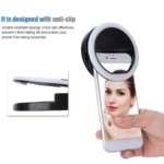 Portable Selfie LED Ring Light – Phone Selfie Lamp with 36 LED Bulbs, 3 Brightness Levels, Independent Lighting for iOS Devices, Black - Image 2