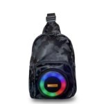 CH-M802 Sling Bag with Built-in RGB Bluetooth Speaker, USB, AUX, SD Card Support & Type-C Charging