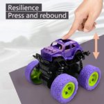 Rotating Friction Powered Monster Truck Toy Set – 4PCS All-Terrain Stunt Action Trucks for Kids - Image 5