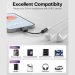 USB Type-C Digital to 3.5mm Female Headphone Jack Adapter, Type-C AUX Audio Dongle Converter for Various Smartphones – Black - Image 2