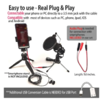 Generic USB Microphone for PC – High-Sensitivity Mini Condenser with 3.5mm Plug for iPhone, iPad, and Android, Ideal for Music Recording, Podcasting, Meetings, and a Perfect Gift for Kids - Image 2