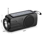 YG-A103 Wireless Stereo Bass Speaker with Solar Charging, Torch Light, Super Bass Active BT Portable Speaker with FM Radio, TF Card & USB Support - Image 4
