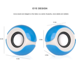 USB Mini Stereo Speakers for Laptop, Desktop & PC with Volume Control – Blue - Image 2