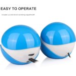 USB Mini Stereo Speakers for Laptop, Desktop & PC with Volume Control – Blue - Image 3