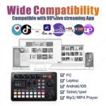BM-800 Condenser Microphone with F998 Live Sound Card Kit – Podcast Bundle for PC and Smartphone, Studio Recording, Broadcasting, Mixer Functions, and Voice Changer - Image 5