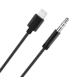 Lightning to 3.5mm AUX Cable 6.6ft Black Braided – Apple MFi Certified 3.5mm Headphone Jack Adapter Male Audio Cable