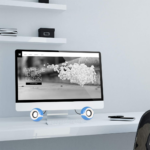 USB Mini Stereo Speakers for Laptop, Desktop & PC with Volume Control – Blue - Image 5