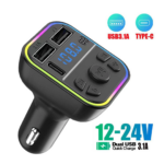 G39 Car Bluetooth FM Transmitter Adapter With Type-C & Dual USB Fast Charging - Image 5