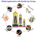 T-7000 Black Multipurpose Industrial Adhesive Glue – Transparent Bonding Tool for Phone Frame Repair, Nail Art, Resin Crafts, Back Cover, Jewelry & Glass (110ML) - Image 3