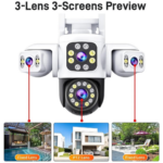 6K 12MP Triple Lens Outdoor WiFi PTZ 360° Security Camera – IP66 Waterproof CCTV Surveillance System - Image 4