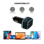 PD 3.0 62W Multi-Port Car Charger With USB and Type-C Fast Charging Ports - Image 5