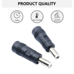 DC Power Adapter Connector, 5.5×2.5mm Male Plug to 5.5×2.1mm Female Jack Coupler, DC 5521 Female to 5525 Male Power Cable Converter for Laptop and Power Interfaces - Image 2