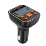 G40 FM Transmitter With Type-C and Dual USB Fast Charging, Colorful LED Light, BT 5.0 Wireless MP3 Player Car Charger