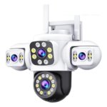 6K 12MP Triple Lens Outdoor WiFi PTZ 360° Security Camera – IP66 Waterproof CCTV Surveillance System