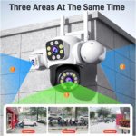 6K 12MP Triple Lens Outdoor WiFi PTZ 360° Security Camera – IP66 Waterproof CCTV Surveillance System - Image 2