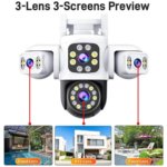 6K 12MP Triple Lens Outdoor WiFi PTZ 360° Security Camera – IP66 Waterproof CCTV Surveillance System - Image 4