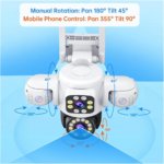 6K 12MP Triple Lens Outdoor WiFi PTZ 360° Security Camera – IP66 Waterproof CCTV Surveillance System - Image 3