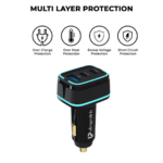 PD 3.0 62W Multi-Port Car Charger With USB and Type-C Fast Charging Ports - Image 4