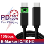 USB-C to USB-C Video Cable, 4K UHD Display, Audio Transmission, 100W PD Fast Charging & 10Gbps High-Speed Data Transfer - Image 5