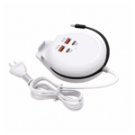 Retractable Desktop Power Strip with 2 USB-A Ports & 2 USB-C PD Fast Charging Ports