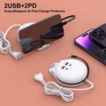 Retractable Desktop Power Strip with 2 USB-A Ports & 2 USB-C PD Fast Charging Ports - Image 3