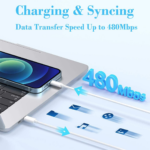 65W PD Fast Charger for iPhone, USB-C Wall Adapter with Lightning Cable, Type-C Power Charging Plug for iPhone & iPad - Image 4