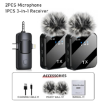 F11-2 Wireless Lavalier Microphone for Smartphones, Plug and Play Clip-On Mic for Vlogging, Recording and Live Streaming