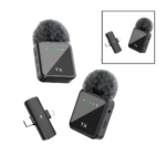 F15-2 Dual Wireless Lavalier Microphone System for Phones, Vlogging, Interviews and Content Creation – Black - Image 4