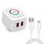 6A Dual USB Fast Charging Wall Charger with Colorful Running LED Lamp and Smart Charging - Image 2