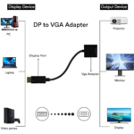 DisplayPort to VGA Adapter Converter Cable – Male to Female Portable Video Adapter for PC, Laptop, Monitor, HDTV & Projector - Image 4