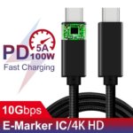 USB-C to USB-C Video Cable, 4K UHD Display, Audio Transmission, 100W PD Fast Charging & 10Gbps High-Speed Data Transfer - Image 5