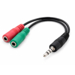 3.5mm Auxiliary Audio Y-Cable with Dedicated Headphone and Microphone Jacks