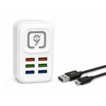 9T CH-50 6-Port USB Fast Charging Wall Charger 3.1A Multi-Port Charging Adapter with Smart Device Detection