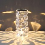 USB Rechargeable Water Drop Crystal Lamp with Touch Control for Bedroom and Dining Room