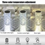 USB Rechargeable Water Drop Crystal Lamp with Touch Control for Bedroom and Dining Room - Image 2