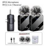F11-2 Wireless Lavalier Microphone for Smartphones, Plug and Play Clip-On Mic for Vlogging, Recording and Live Streaming