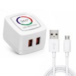 6A Dual USB Fast Charging Wall Charger with Colorful Running LED Lamp and Smart Charging - Image 2