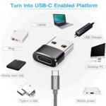 USB-C Charging and Data Sync Adapter with USB-A Male Interface - Image 4