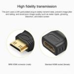 Mini HDMI Male to HDMI Converter Adapter for HDTV and Monitor Connection - Image 2
