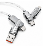 4-in-1 RGB Fast Charging Cable – USB to Type-C, Type-C to Type-C & Type-C to Lightning
