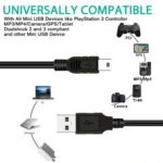 PS3 Controller Charging Cord – Durable Mini USB Cable for DualShock 3 Gamepads - Image 4
