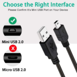 PS3 Controller Charging Cord – Durable Mini USB Cable for DualShock 3 Gamepads - Image 3