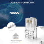 RJ45 Pass-Through Connectors with 2 Load Bars – Gold-Plated 8P8C Plugs for Cat5e/Cat6 Cables - Image 5